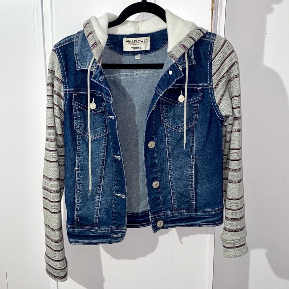 jean hooded jacket